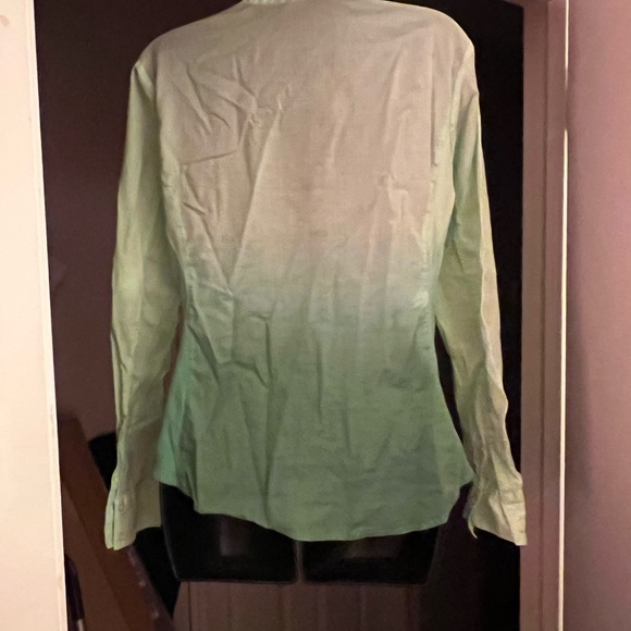 Express Size Large Green Ombre Button Down L/S - Picture 2 of 5